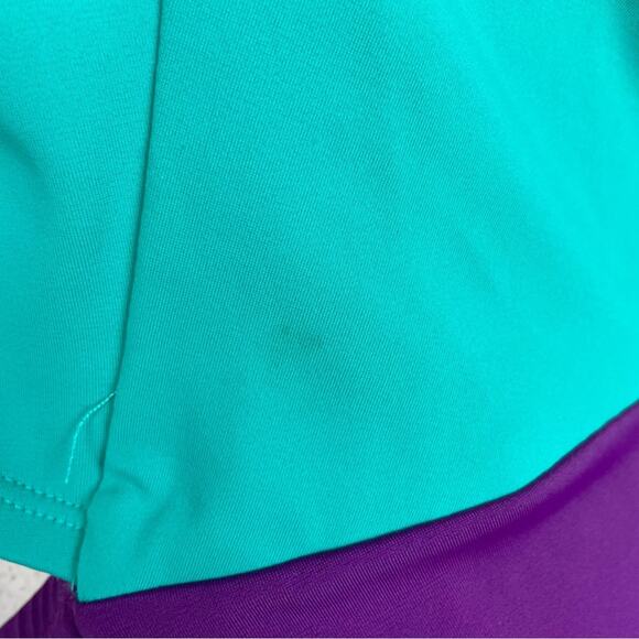 Cacique Sophie Teal Green Purple One Shoulder Swimsuit 18 - Picture 6 of 11